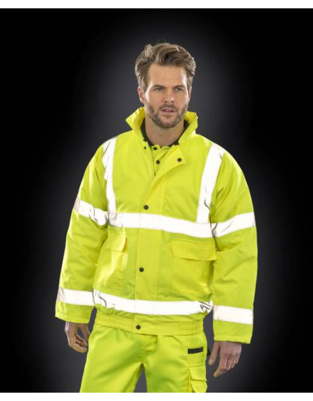 Jachetă de lucru fosforescentă în stil bluson de iarnă